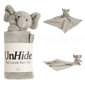 UnHide Lil' Marsh Lovey Greige Elephant Baby Blanket Everywear Blanket 20" x 20"